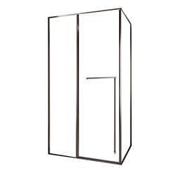 02 Rui Feng Square Sliding Shower Enclosure L-Shaped Recessed Bathroom Partition Glass Door Bathroom Unit for Home Use