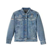 Harley Davidson Womens Denim Jacket Motorcycling Cotton Jacket American Lapel Loose Cycling Top