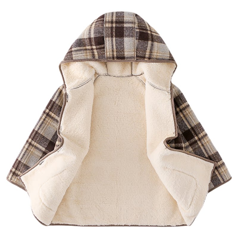 Cotton hall plaid coat 2024 new autumn and winter style