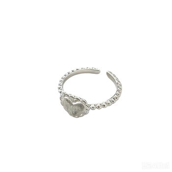 S925 sterling silver love lace open adjustable ring