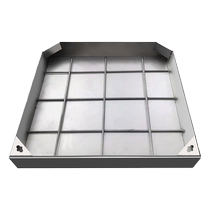 Spot 304 stainless steel invisible square hard manhole cover rainwater sewage well cover brick decorative cover hook finished product