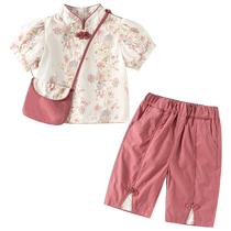 女童套装夏装薄款2024新款宝宝新中式衣服小童夏季儿童国风两件套