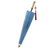 Zhongdian tasteless small fresh light blue oil paper umbrella ancient style practical rainproof and sunproof traditional handmade Hanfu umbrella for men and women