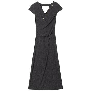Keiko french simple v-neck waist dress