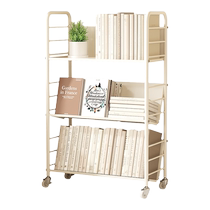 Trolley storage rack mobile wheeled home office multi-layer storage bookshelf small dormitory wrought iron short bookcase