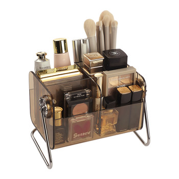 Rotating cosmetic storage box desktop