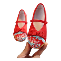 Girls embroidered shoes Chinese style princess shoes ancient style Hanfu shoes childrens old Beijing cloth shoes ethnic style costume shoes for women