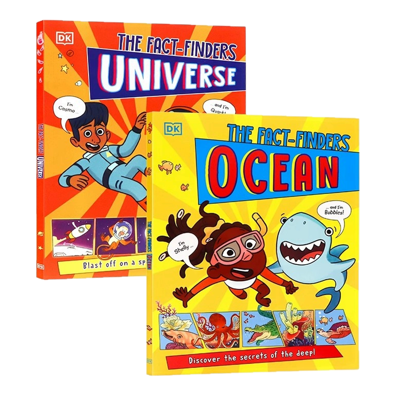 事实发现者海洋宇宙2册套装英文原版儿童漫画小说 the Fact-Finders Ocean Universe 发现深海的秘密太空冒险积累太空 ...