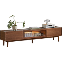 Genji Muyu solid wood slate TV cabinet modern minimalist home storage cabinet black walnut living room storage floor cabinet