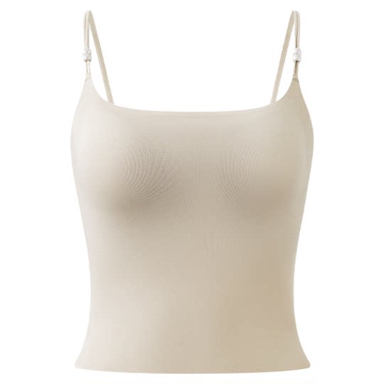 草本初色吊带背心女内搭带胸垫上衣2025新款春夏外穿白色美背打底