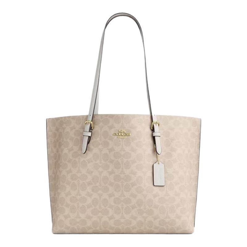 Coach Official Outlet Model Mollie Women's PVC with Leather Printed Shoulder Hand Tote Bag CV967