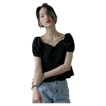 Summer 2023 New Korean version easing 100 hitch student T-shirt short sleeve snow-spinning shirt with female V collar short shirt