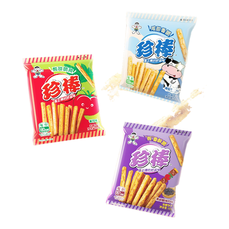 旺旺珍棒饼干海盐牛乳味酥性薄脆手指饼干糕点散装零食