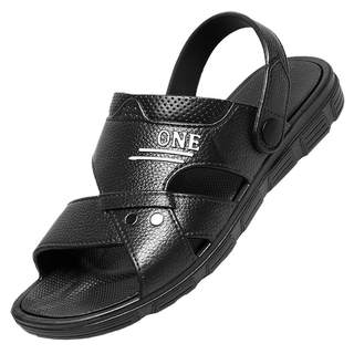 越南橡胶凉鞋男夏透气塑料凉拖鞋露趾沙滩鞋外穿两用厚底防滑中年