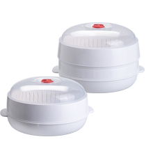 Jianxi microwave oven heating steamer food-grade household water-added double-layer thickened container steamer steamer box steamer