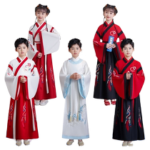 Clearance Hanfu boys Chinese school uniforms Chinese style ancient costumes book childrens clothing Confucius primary school students three-character classic childrens performance
