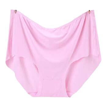 3 pack of extra large size triangle seamless women's underwear mid-high waist fat mm one piece mom 200 underwear ice silk