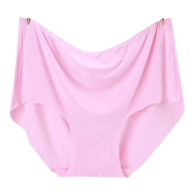 3 Pack Extra Large Size Triangular Seamless Women's Underwear Medium High Waist Fat mm One Piece Mom 200 Underwear Ice Silk Jin Jin equal to 0.5 kg