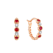 New Chow Tai Fook ENZO 18K gold ruby ​​diamond earrings for women EZV8888