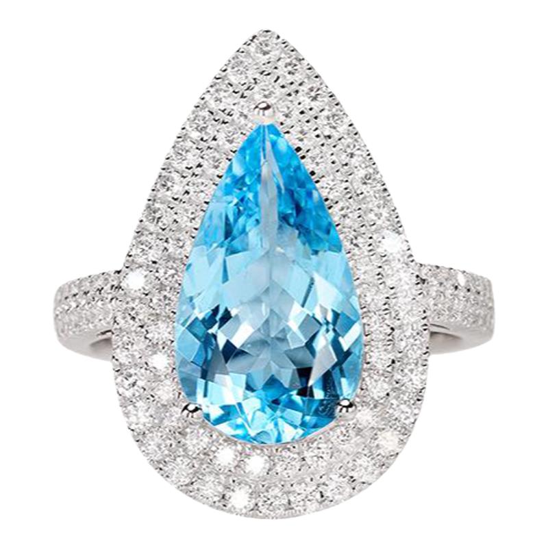 18K gold sapphire ring exquisite gift