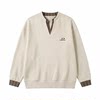 Dream made college style fake two-piece embroidered contrasting V-neck sweatshirt for men and women in autumn high-smart wear tops