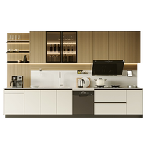 Oppein cabinet customization home kitchen kitchen cabinet open all-in-one cabinet quartz stone countertop custom overall cabinet