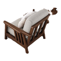 Nanyun walnut color solid wood sofa modern simple combination fabric imperial concubine small apartment living room furniture sofa