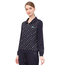 Milanden middle-aged and elderly mothers clothing 2024 spring and autumn new lapel T-shirt womens long-sleeved printed casual wear top