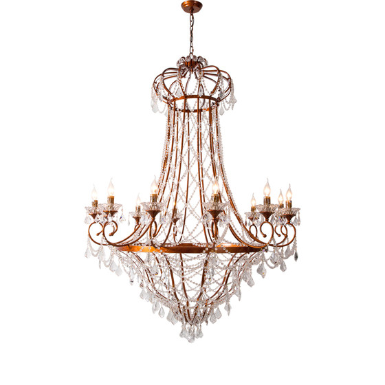 American duplex villa living room crystal chandelier