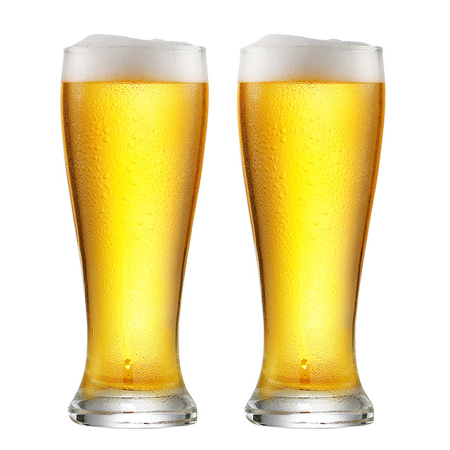 Glass internet celebrity creative light luxury high-end slim waist beer mug