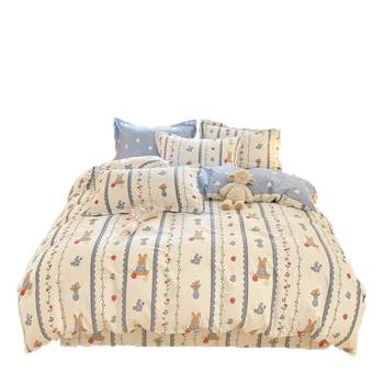 2024 new cotton printed small fresh four-piece set