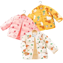 Balabala childrens down jacket boys jacket winter girls light and fun full-print childrens clothing trend