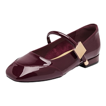 Daphne Ankara red shoes for women 2024 new summer and autumn French ballet Mary Jane shoes small leather shoes