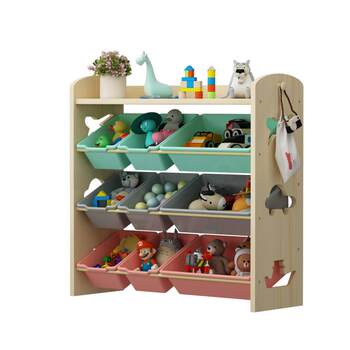 Children's toy storage rack solid wood rack picture book rack multi-layer