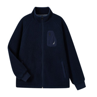 Nautica children's clothing, boys' and girls' fleece jackets for autumn and winter, children's large particle fleece imitation sherpa to keep warm