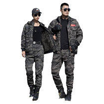 Camouflage suit male spring autumn new outdoor wear coat genuine cotton wear-resistant outdoor fan work clothes