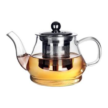 Thickened high temperature and heat resistant glass teapot set