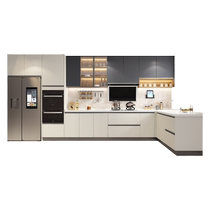 Gold Medal Kitchen Cabinet Integrated Cabinet Kitchen Custom Stove Cabinet Quartz Stone Countertop Home Assembly Integrated Open Style