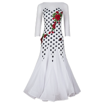 Dambo Romorden Dance Competition With Dress Classic Polo Dot Design Professional Lady National Standard Dance Dress Superior Dance