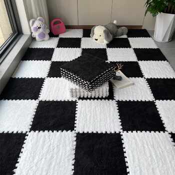 Bedside carpet splicing floor mat bedroom room fully covered stain-resistant living room balcony 2024 new internet celebrity mat home