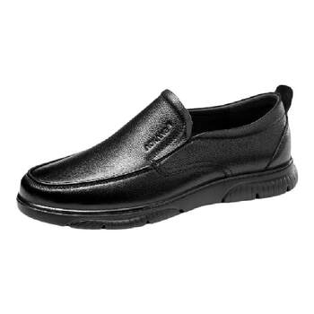 Aokang youth slip-on solid color fashion casual leather shoes