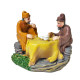 Fire red illusion resin tea drinking costume character ornament