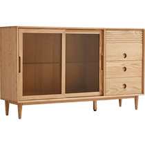 Lins Home Nordic oak solid wood sideboard log style storage cabinet small apartment home storage storage cabinet