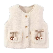Banxidi girls vest spring and autumn thickened childrens all-match tops baby princess vests for outer wear in autumn