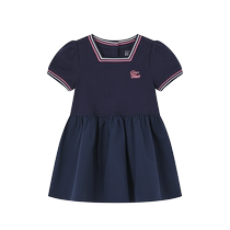 Gap girls toddler 2024 summer new contrast striped square neck knitted dress childrens dress 466153