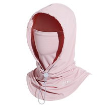 Sun protection mask and hat all in one summer full face ice silk breathable neck scarf driving and riding face towel neck protection sun hat for women