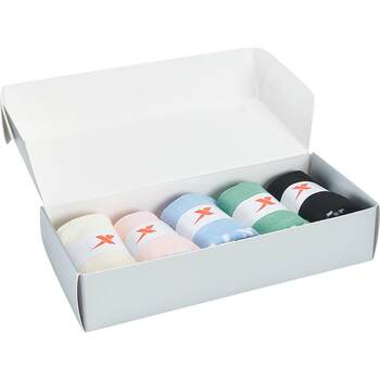 Xtep ຖົງຕີນກິລາບາງໆ breathable ສໍາລັບແມ່ຍິງ 5 ຄູ່ຂອງ socks