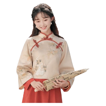 Republic of China style girls cheongsam two-piece autumn and winter new Chinese style national style Han element Tang suit daily small Hanfu women
