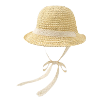 (Straw Hat) Nidobear 2024 Childrens Hat Lace Sun Hat Baby Fisherman Hat Baby Hat Summer