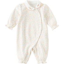 David Bella baby antibacterial jumpsuit female baby pure cotton romper 2024 new autumn clothing newborn crawling suit